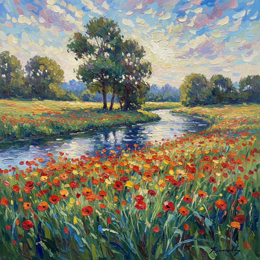 Text-to-image impressionist painting result